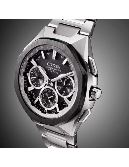 solar Satellite GPS titanio Citizen Attesa ACT Line CC4104-53E JDM 44mm 100m WR cristal de zafiro