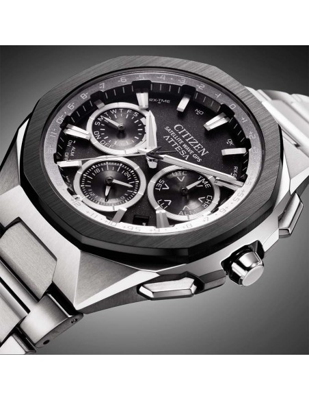 solar Satellite GPS titanio Citizen Attesa ACT Line CC4104-53E JDM 44mm 100m WR cristal de zafiro