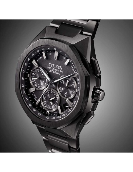 hombre solar Satellite GPS Citizen Attesa ACT Line/Black Titanium™ Series CC4105-69E JDM 44mm 100m WR