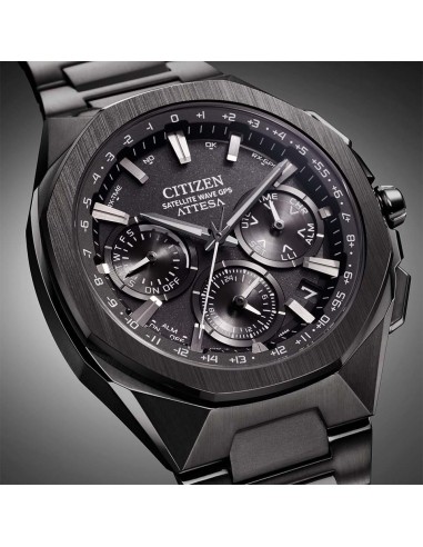 hombre solar Satellite GPS Citizen Attesa ACT Line/Black Titanium™ Series CC4105-69E JDM 44mm 100m WR