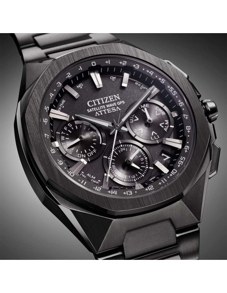 hombre solar Satellite GPS Citizen Attesa ACT Line/Black Titanium™ Series CC4105-69E JDM 44mm 100m WR