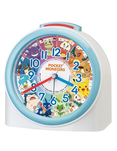 despertador Seiko Clock Alarm Table Clock Quartz Character Pocket Monster White CQ426W