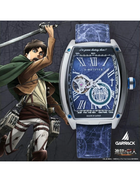 automático Garrack Attack on Titan Eren Yeager S-MEISTER COLLABORATION WATCH LIMITED 100 pcs EDITION MADE IN JAPAN