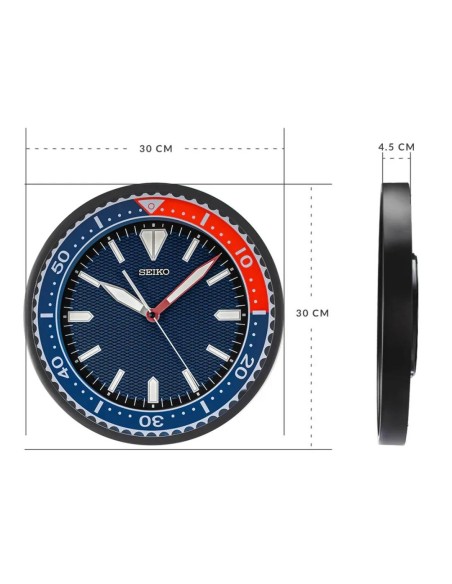 reloj de pared Seiko QXA791J 300 × 45 mm, 780 g Segundero con barrido silencioso Lumibrite
