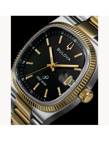 unisex Bulova Super Seville 98B458 38mm  movimiento cuarzo alta precisión HPQ 262kHz cristal de zafiro