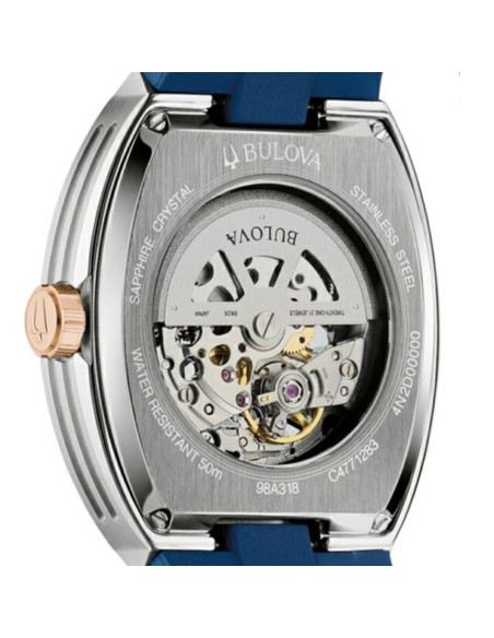 automático hombre Bulova Maquina 98A318 40mm 50m WR correa HNBR (