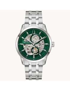 reloj automático hombre Bulova Sutton 96A329 40mm cristal de zafiro 30m WR correa de acero