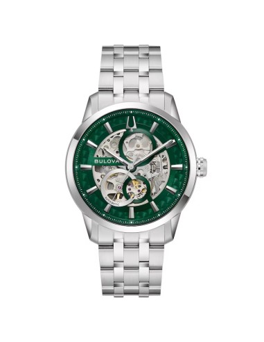 reloj automático hombre Bulova Sutton 96A329 40mm cristal de zafiro 30m WR correa de acero