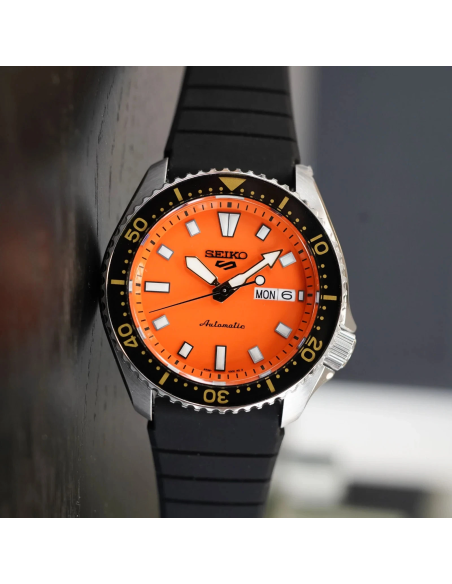 automático hombre Seiko SKX SBSA309 Kabocha JDM 42.5mm 100m WR correa de silicona hecho en Japón