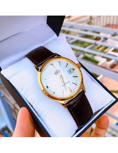reloj automático hombre Orient Bambino TAC00003W 40mm 30m WR correa de cuero