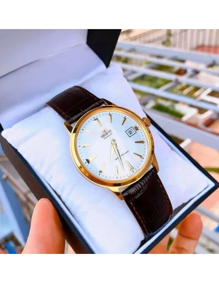 reloj automático hombre Orient Bambino TAC00003W 40mm 30m WR correa de cuero