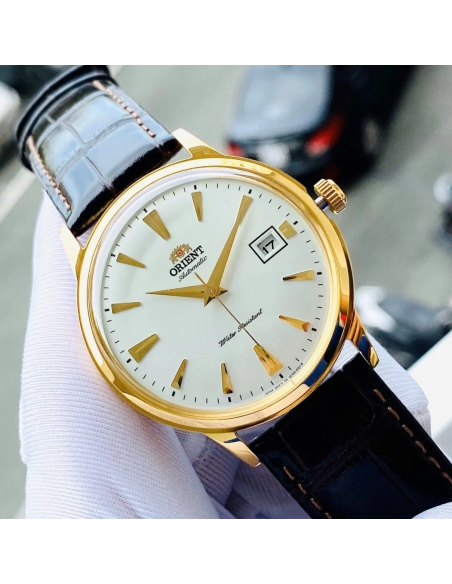 reloj automático hombre Orient Bambino TAC00003W 40mm 30m WR correa de cuero