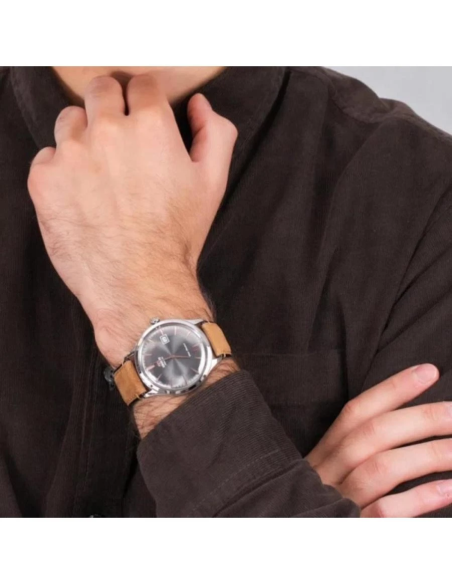 Reloj automático hombre Orient Bambino TAC08003A 42mm 30m WR correa de cuero