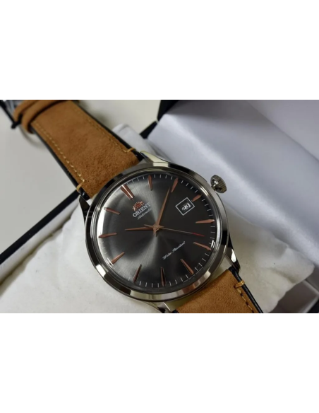 Reloj automático hombre Orient Bambino TAC08003A 42mm 30m WR correa de cuero
