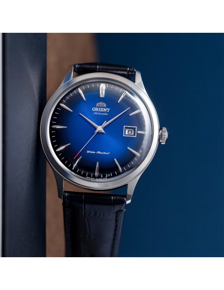 reloj automático hombre Orient Bambino TAC08004D 42mm 30m WR correa de cuero