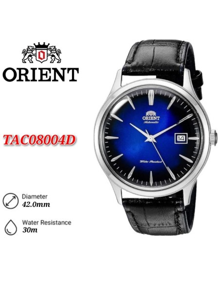 reloj automático hombre Orient Bambino TAC08004D 42mm 30m WR correa de cuero