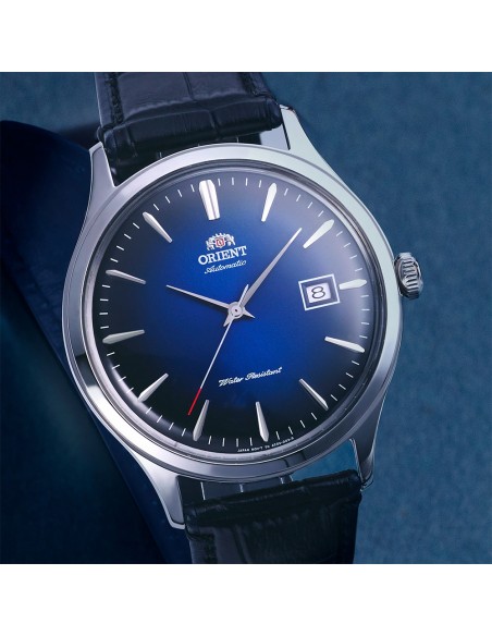 reloj automático hombre Orient Bambino TAC08004D 42mm 30m WR correa de cuero