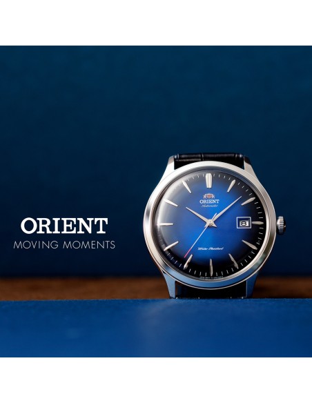 reloj automático hombre Orient Bambino TAC08004D 42mm 30m WR correa de cuero