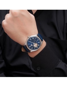 reloj automático hombre Orient Bambino Open Heart  TAG00004D 43mm 50m WR correa de cuero 2