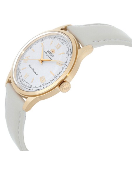 solar hombre Orient Bambino Solar Ivory RA-WK0001S 38,4m 30m WR correa de cuero