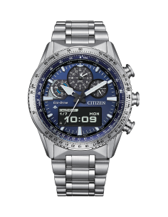 cronógrafo solar Citizen Promaster Pilot SkyHawk JV2000-51L 43mm 200m WR cristal de zafiro