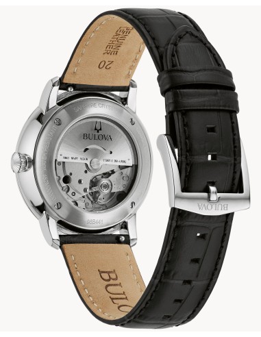 reloj automático Bulova Hudson 96B441 39mm cristal de zafiro correa de cuero Esfera texturizada