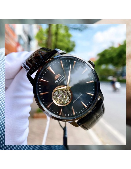 reloj automático hombre Orient Open Heart Esteem II TAG02001B 41mm F6T22 correa de cuero