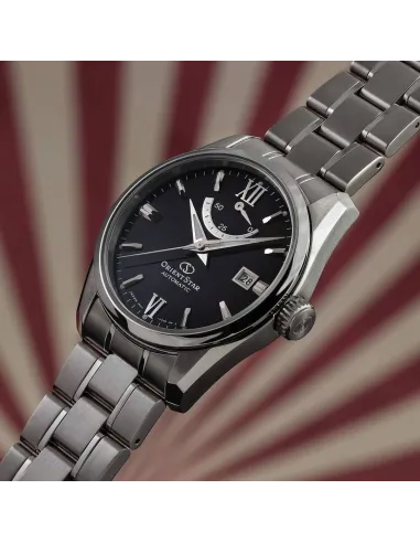 Reloj Automático hombre Orient Star RE-AU0004B dial negro cristal de zafiro correa de acero 100m WR