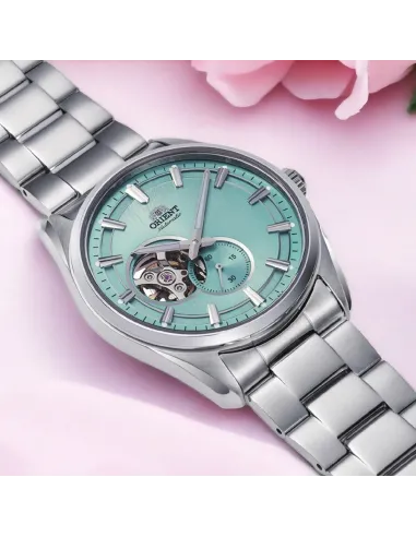 Reloj automático hombre Orient Contemporary Semi-Skeleton RN-AR0009L JDM Tiffany blue 40.8mm 50m WR zafiro