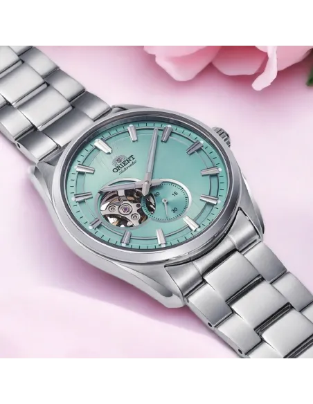 Reloj automático hombre Orient Contemporary Semi-Skeleton RN-AR0009L JDM Tiffany blue 40.8mm 50m WR zafiro