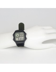 Casio World Time AE-1200WHUB-3AJF JDM Verde Oliva | Batería 10 Años | 100M WR |45 × 42.1 × 12.5 mm 2