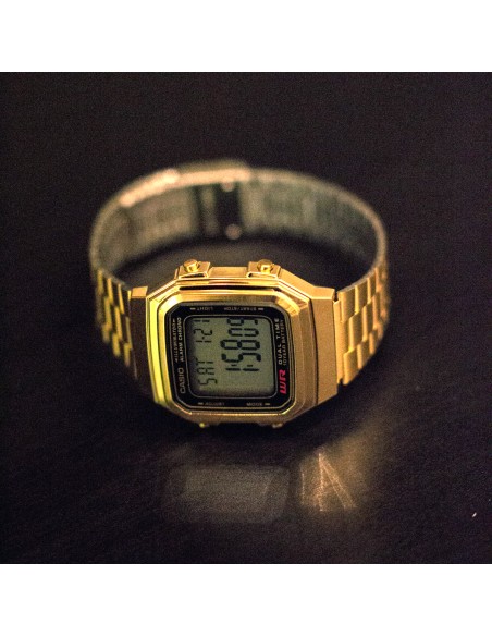 Reloj casio collection a178wga-1a estilo retro - cronografo multifuncional - acero inoxidable