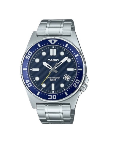 Casio MTD-135D-2A – Reloj deportivo de acero con esfera azul resistente al agua 100m