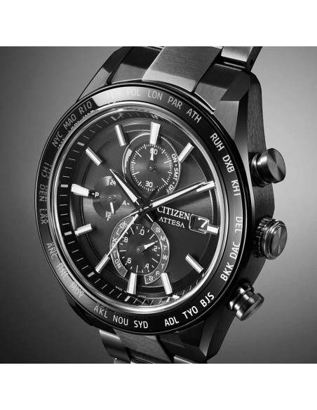 solar titanio radiocontrol Citizen Attesa ACT Line/Black Titanium  AT8294-59E JDM 42 mm – Zafiro, 100 m