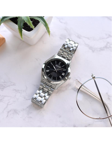 radiocontrol solar Seiko Selection SBTM361 JDM 37 mm – Zafiro, 100 m,, correa de acero JDM