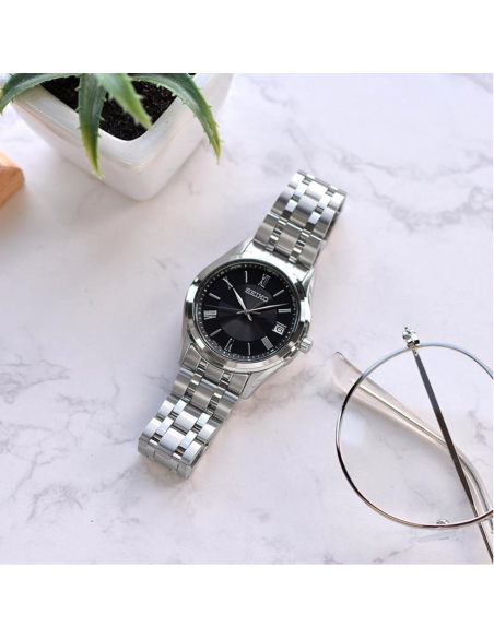 radiocontrol solar Seiko Selection SBTM361 JDM 37 mm – Zafiro, 100 m,, correa de acero JDM