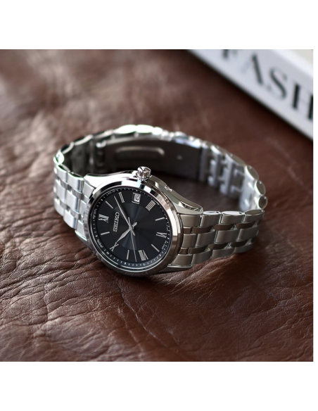 radiocontrol solar Seiko Selection SBTM361 JDM 37 mm – Zafiro, 100 m,, correa de acero JDM