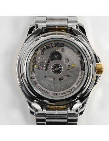 Reloj hombre automático Seiko 5 SNKK94K1 37 mm – bisel y brazalete bicolor, 30 m calibre formato correa de acero