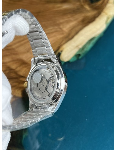 Reloj hombre automático Seiko 5 SNKK94K1 37 mm – bisel y brazalete bicolor, 30 m calibre formato correa de acero