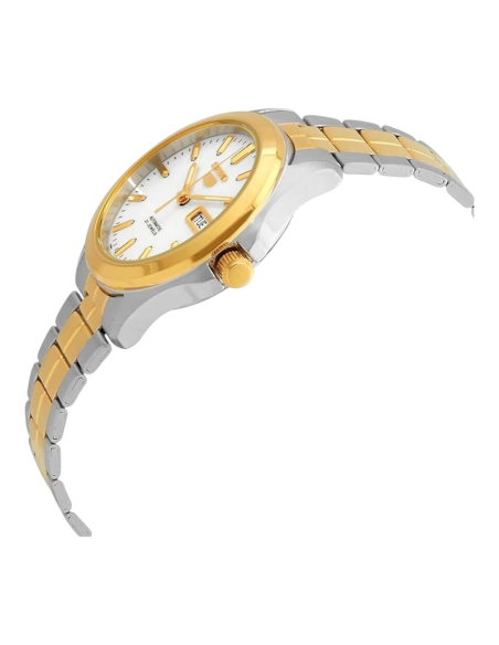 Reloj hombre automático Seiko 5 SNKK94K1 37 mm – bisel y brazalete bicolor, 30 m calibre formato correa de acero