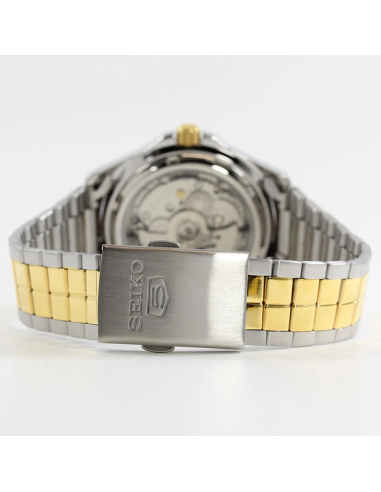 Reloj hombre automático Seiko 5 SNKK94K1 37 mm – bisel y brazalete bicolor, 30 m calibre formato correa de acero