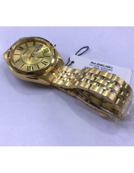 reloj automático hombre Seiko 5 SNKL38K1 37MM 30m WR correa de acero Calibre 7S26