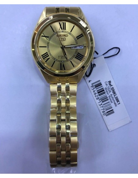 reloj automático hombre Seiko 5 SNKL38K1 37MM 30m WR correa de acero Calibre 7S26