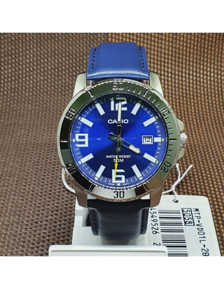 Reloj analogico caballero CASIO MTP-VD01L-2B correa de piel