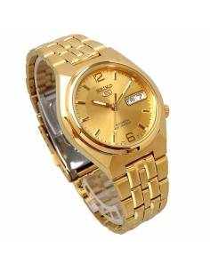 Reloj hombre automático Seiko 5 SNKL64K1 37mm – 30 m, correa de acero dorado 2