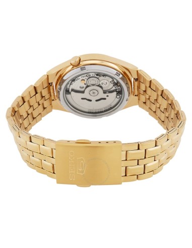 Reloj hombre automático Seiko 5 SNKL64K1 37mm – 30 m, correa de acero dorado