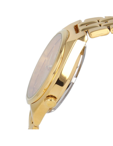 Reloj hombre automático Seiko 5 SNKL64K1 37mm – 30 m, correa de acero dorado
