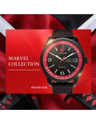 solar  Citizen Marvel “Here Comes Deadpool” AW0145-02W 42 mm – 100 m cuero