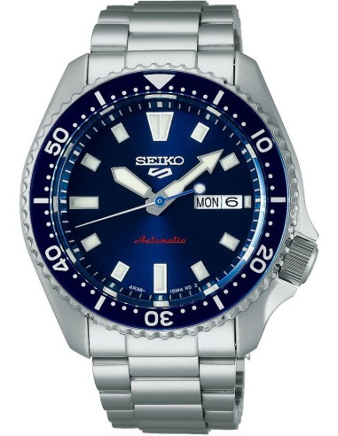 Reloj hombre automático Seiko 5 Sports SRPL83K1 42,5 mm – Hardlex, 100 m, correa de acero