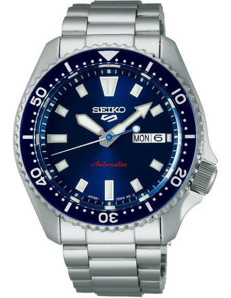 Reloj hombre automático Seiko 5 Sports SRPL83K1 42,5 mm – Hardlex, 100 m, correa de acero